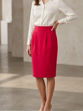 Carlisle Front Pleat Wool Skirt